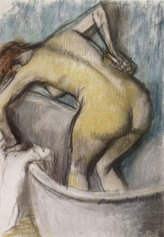 Degas - Donna che si spugna nella vasca da bagno 1887