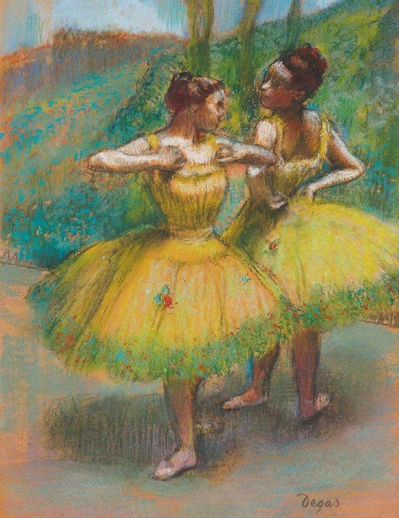 DEGAS due ballerine in giallo