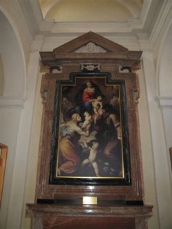 Altare con riproduzione del dipinto di Giovanni Doneda il Montalto
