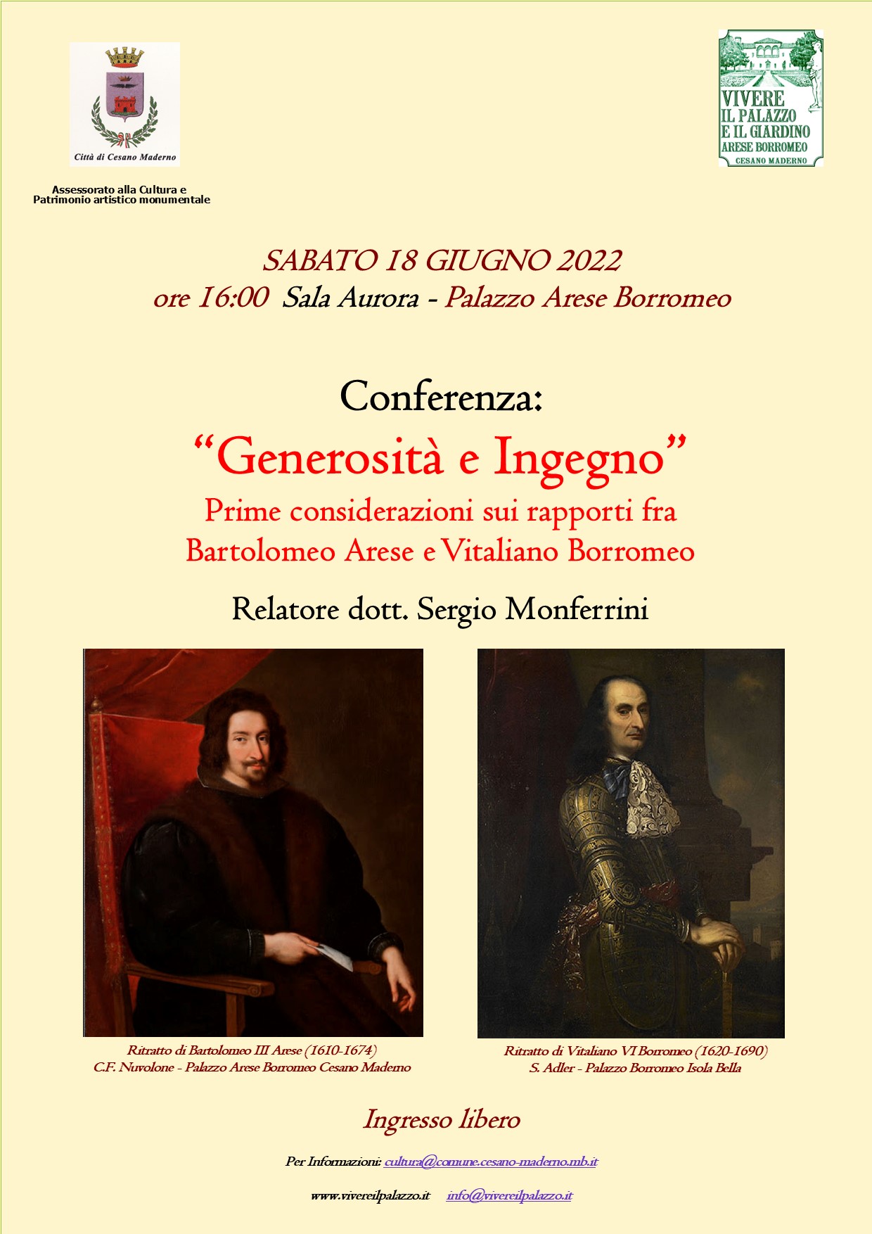 Generosit e Ingegno: Prime considerazioni sui rapporti fra Bartolomeo Arese e Vitaliano Borromeo